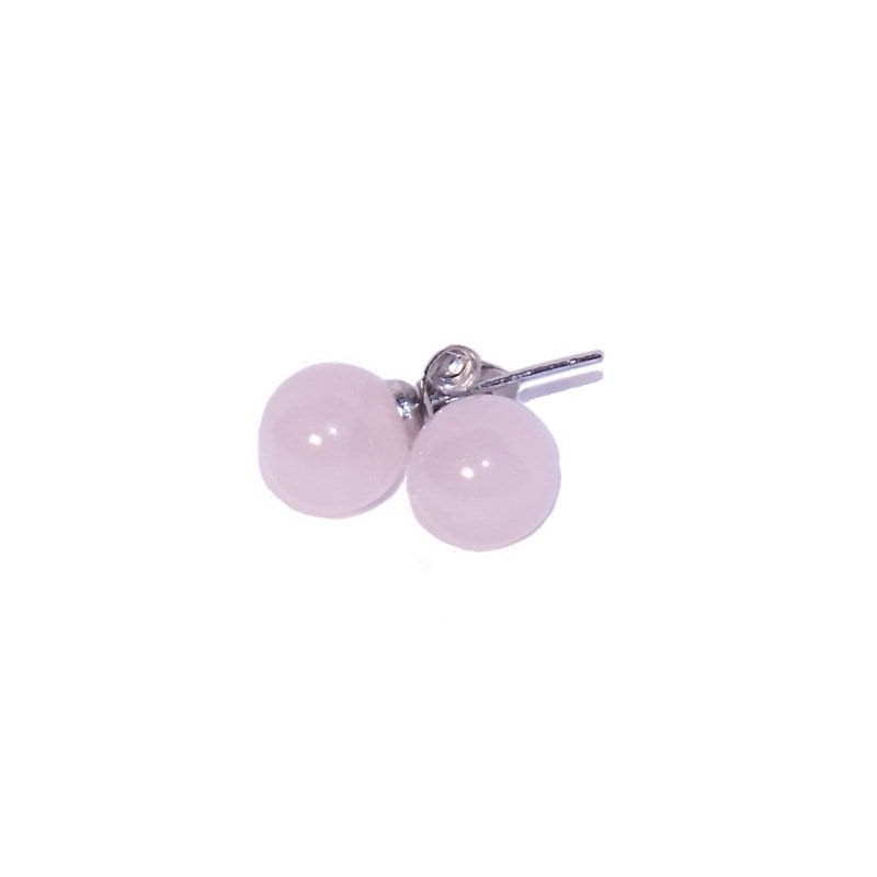 Boucles d'oreilles quartz rose- 6mm