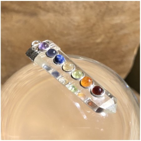 Pendentif Pointe en Cristal 7 chakras