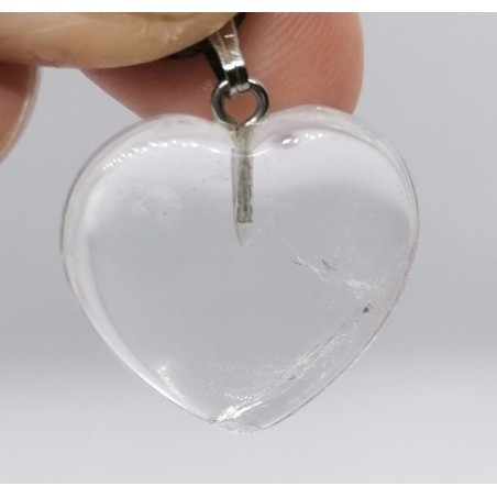 Pendentif coeur cristal de roche