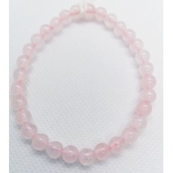 Bracelet quartz rose 6mm (petites perles)
