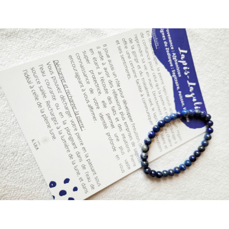 Bracelet 6mm Lapis Lazuli