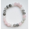 Bracelet "3 quartz" (cristal de roche, quartz rose et quartz gris)
