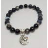 Bracelet obsidienne silver et agate noire