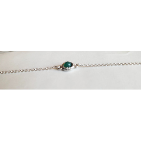 Bracelet argent agate verte
