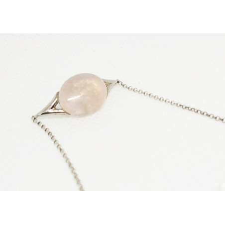 Bracelet argent et quartz rose