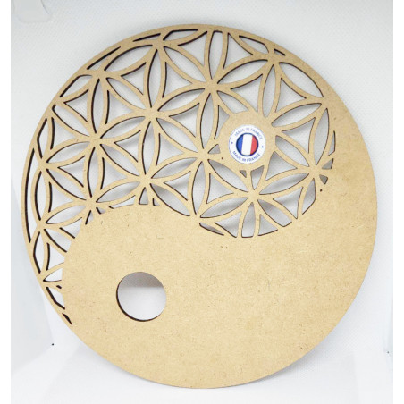 Plaque Fleur de Vie _ Yin Yang 20 cm