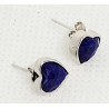 Boucles d'oreilles Coeur en argent et  Lapis Lazuli