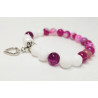 bracelet agate rose et quartzite