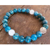 Bracelet arbre de vie - cristal de roche et apatite bleue