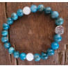 Bracelet arbre de vie - cristal de roche et apatite bleue