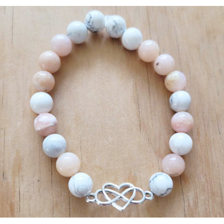 Bracelet opale rose et howlite