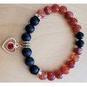 Bracelet agate rouge et agate noire