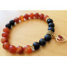 Bracelet agate rouge et agate noire