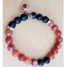Bracelet agate rouge et agate noire