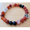 Bracelet agate noire et agate rouge