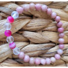 bracelet rhodonite, cristal de roche et agate 6mm