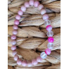 bracelet rhodonite, cristal de roche et agate 6mm