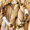 bracelet oeil de tigre et cristal de roche 6mm