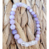 bracelet lépidolite et cristal de roche 6mm