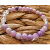 bracelet lépidolite et cristal de roche 6mm