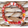 bracelet agates rouges et rouges orangées