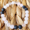 bracelet quartz rose et pierre de lave