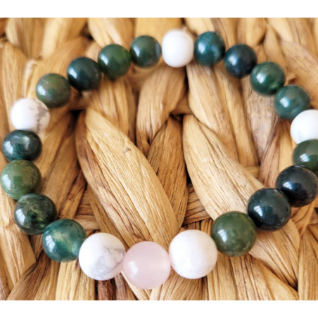 bracelet agate mousse et howlite