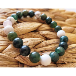 bracelet agate mousse et howlite