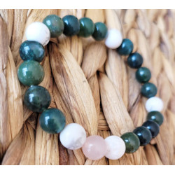 bracelet agate mousse et howlite