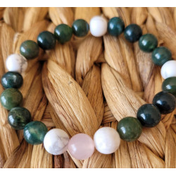 bracelet agate mousse et howlite