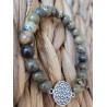 bracelet jaspe denditrique et fleur de vie