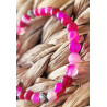 bracelet agate fuchsia 6mm