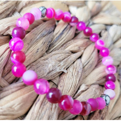 bracelet agate fuchsia 6mm