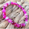 bracelet agate fuchsia 6mm