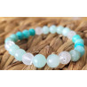 Bracelet amazonites et cristal de roche