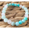 Bracelet amazonites et cristal de roche