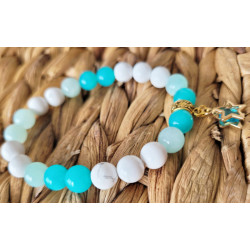 Bracelet étoilé Howlite et Amazonite