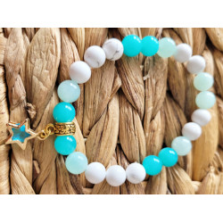 Bracelet étoilé Howlite et Amazonite