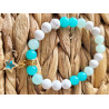 Bracelet étoilé Howlite et Amazonite