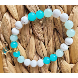 Bracelet étoilé Howlite et Amazonite