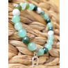 Bracelet Fer à cheval , agate mousse, aventurine et howlite