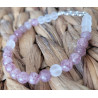 bracelet quartz strawberry et cristal de roche 6mm