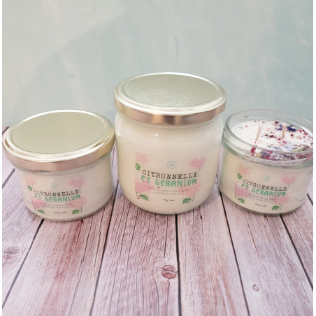 Bougie géranium et citronnelle