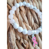 bracelet octobre rose en howlite et quartz rose