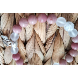 bracelet rhodonite et cristal de roche