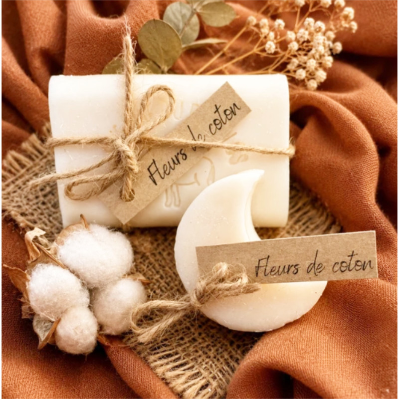 Mini savon lait d'ânesse - fleur de coton